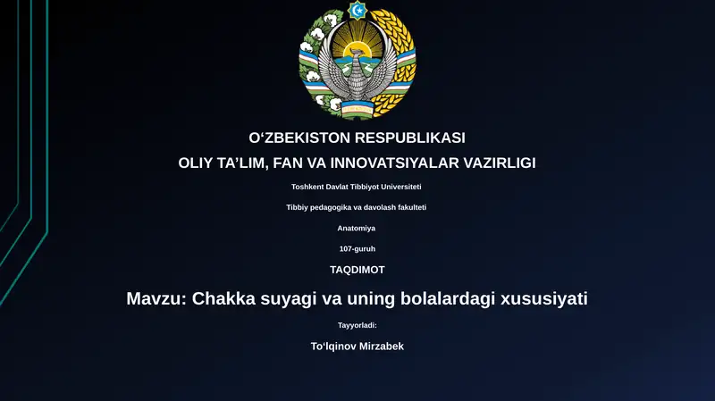 Chakka suyagi va uning bolalardagi xususiyati