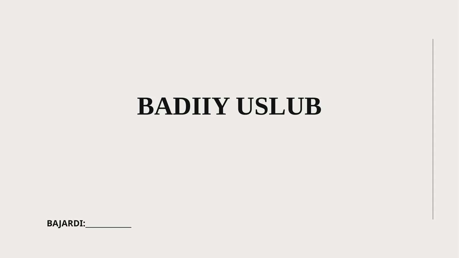 Badiiy uslub