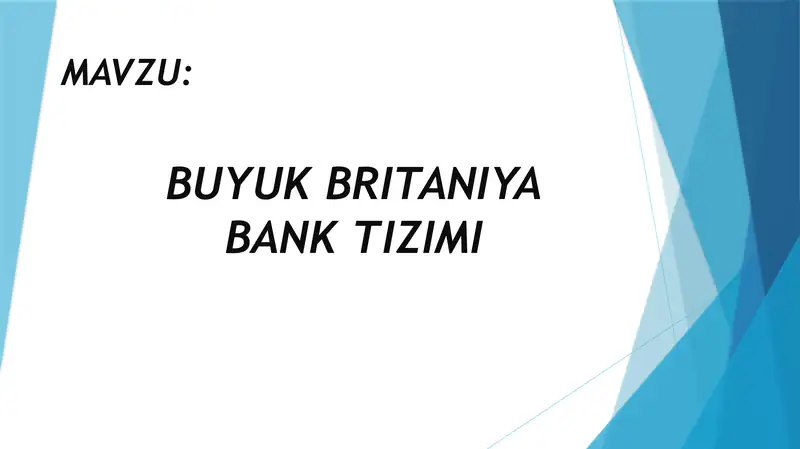 BUYUK BRITANIYA BANK TIZIMI