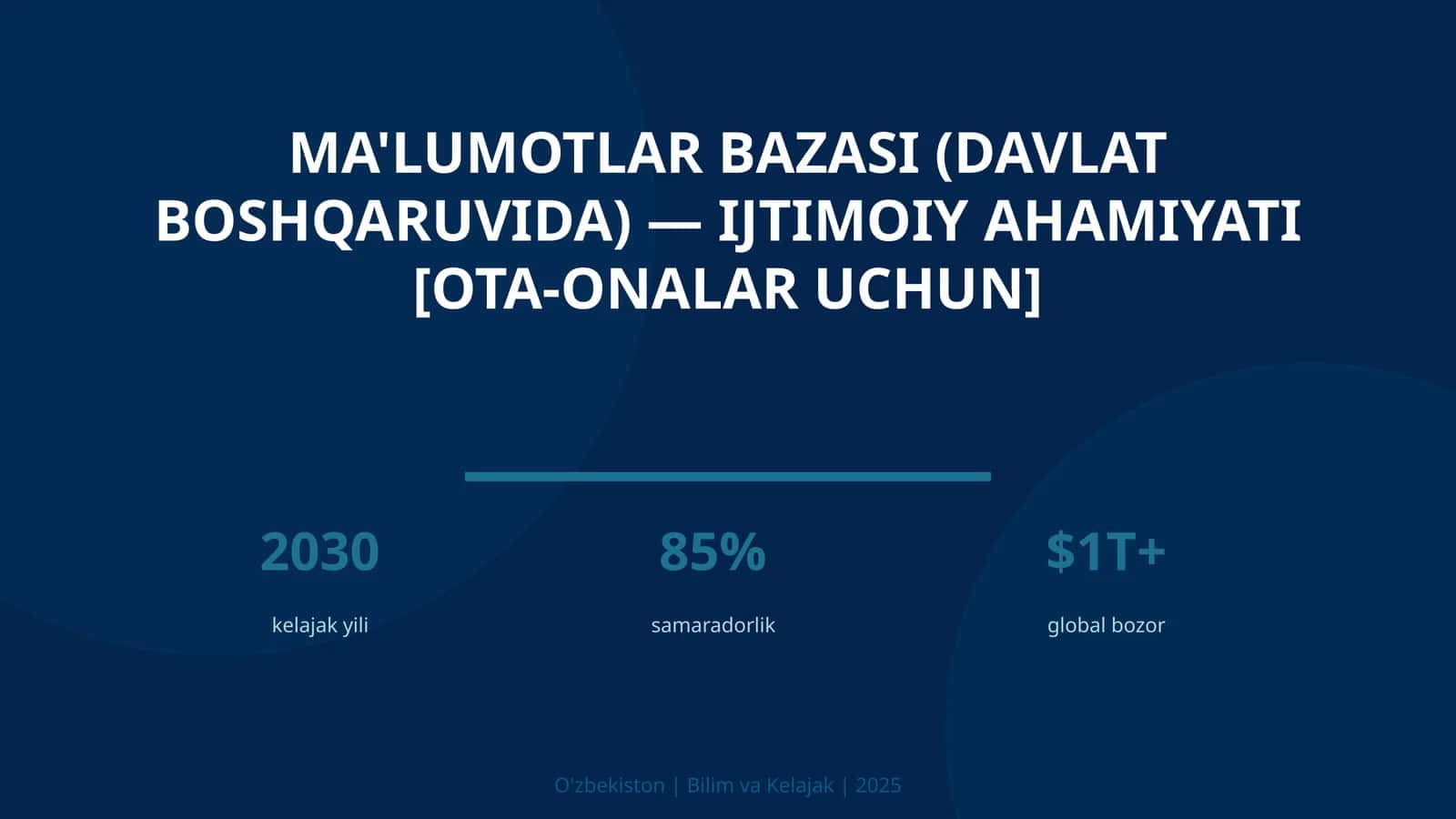 Ma'lumotlar bazasi (davlat boshqaruvida) — ijtimoiy ahamiyati [ota-onalar uchun]