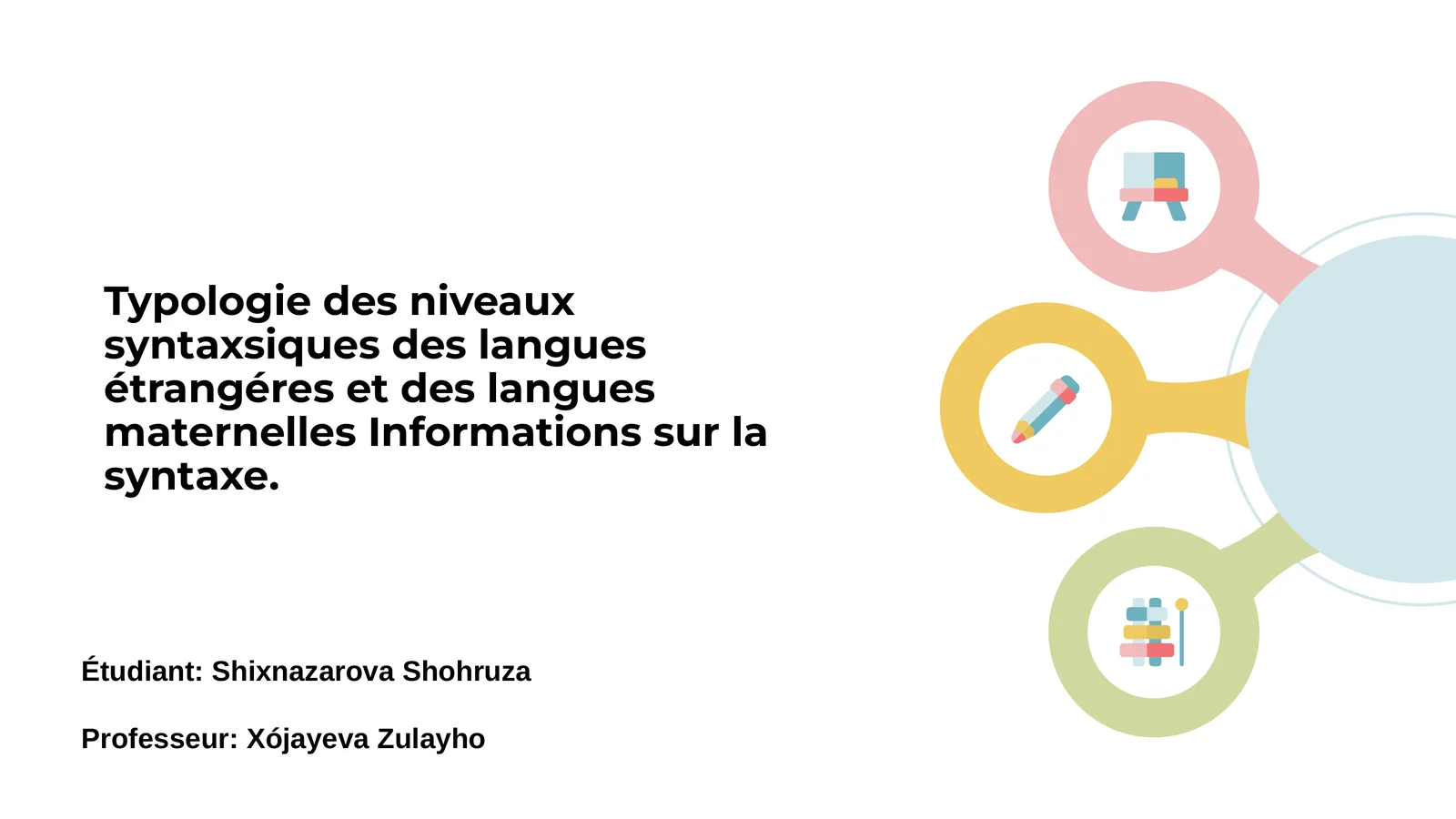 Typologie des niveaux syntaxsiques des langues étrangéres et des langues maternelles