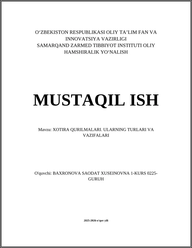 XOTIRA QURILMALARI