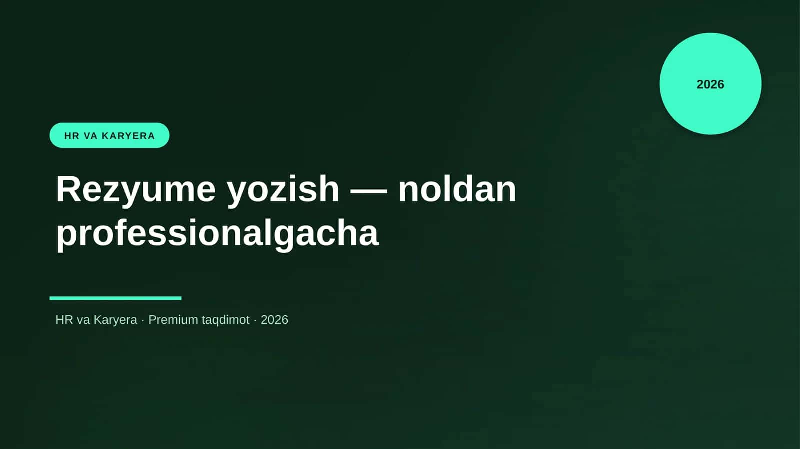 Rezyume yozish — noldan professionalgacha