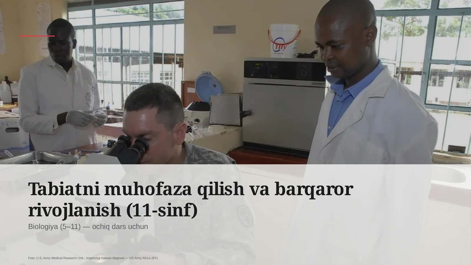 Tabiatni muhofaza qilish va barqaror rivojlanish (11-sinf)