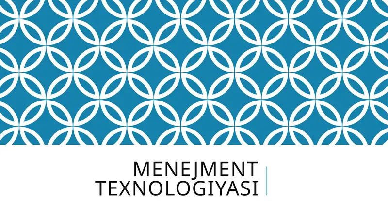 Menejment texnologiyasi