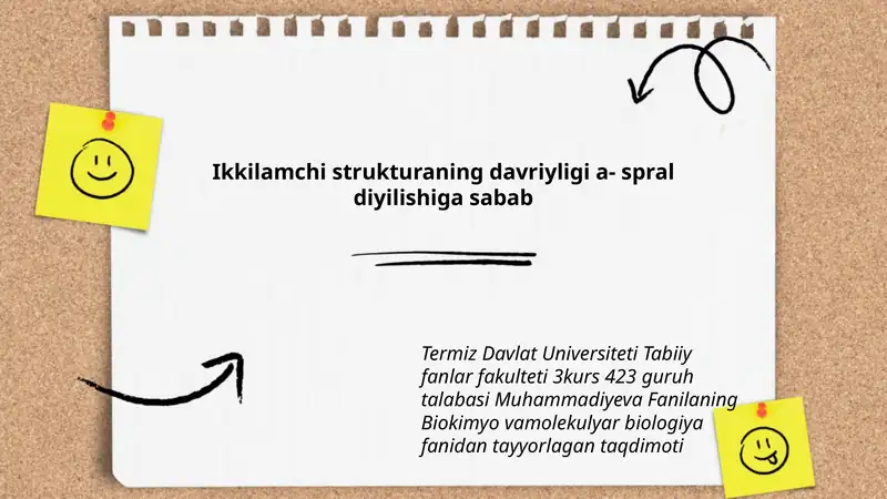 Biokimyo va molekulyar biologiya fanidan tayyorlagan taqdimot