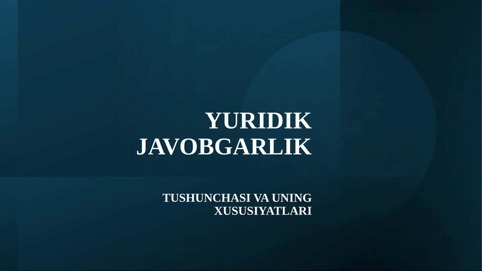 YURIDIK JAVOBGARLIK