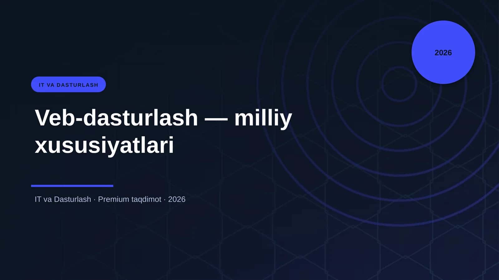Veb-dasturlash — milliy xususiyatlari