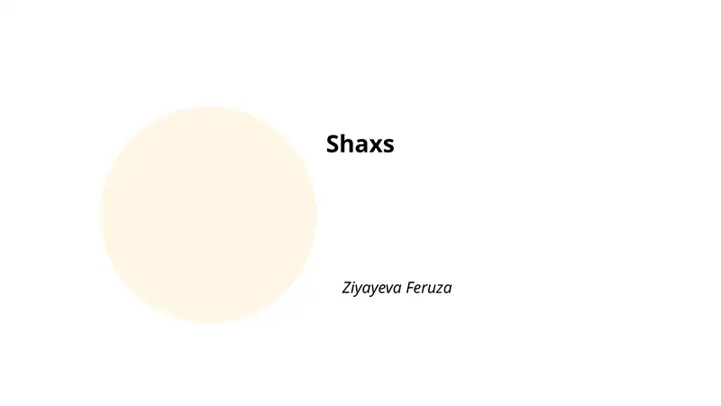 Shaxsiyat va uning elementlari