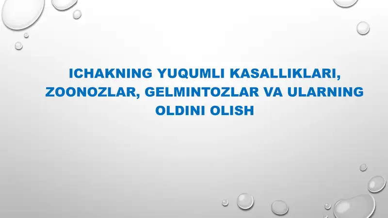 Yuqumli kasalliklar va zoonozlar