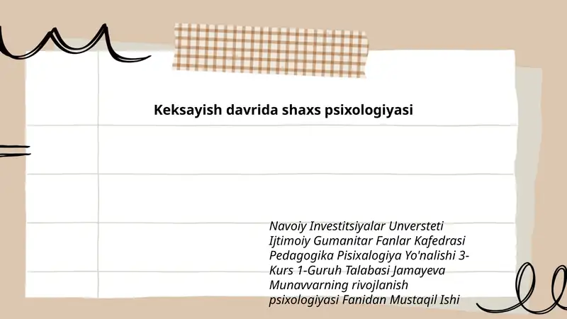 Munavvarning rivojlanish psixologiyasi
