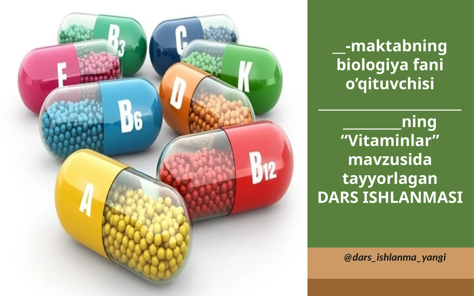 Vitaminlar DARS ISHLANMASI