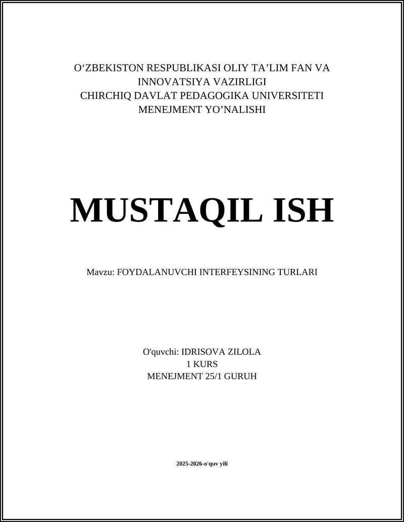 Grafik foydalanuvchi interfeysi (GUI)