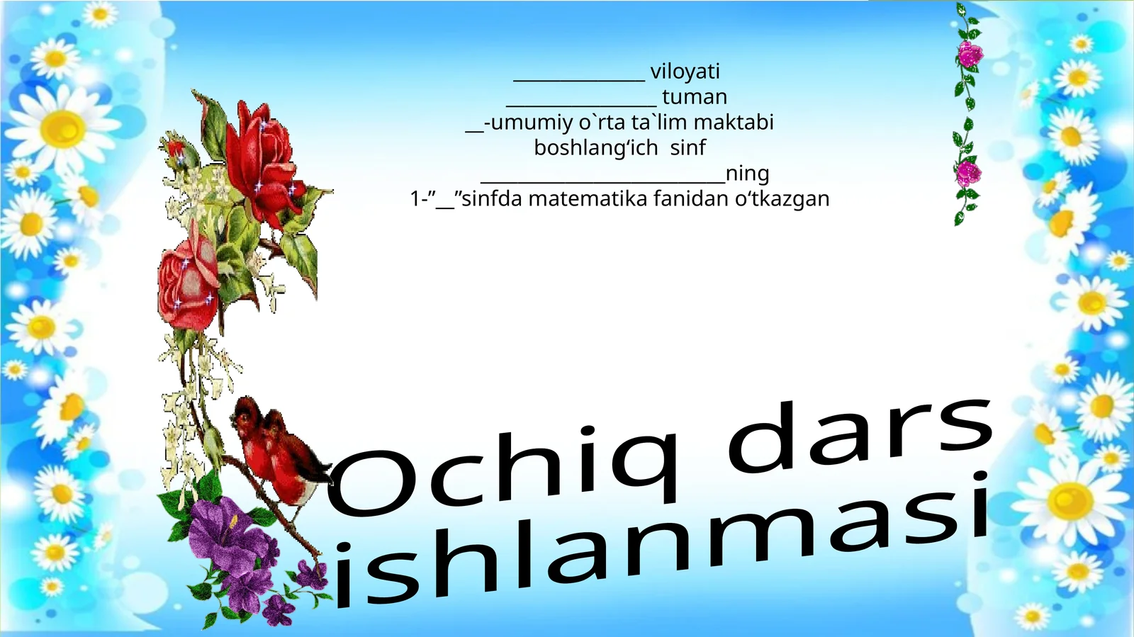 MATEMATIKADARSI1-SINF