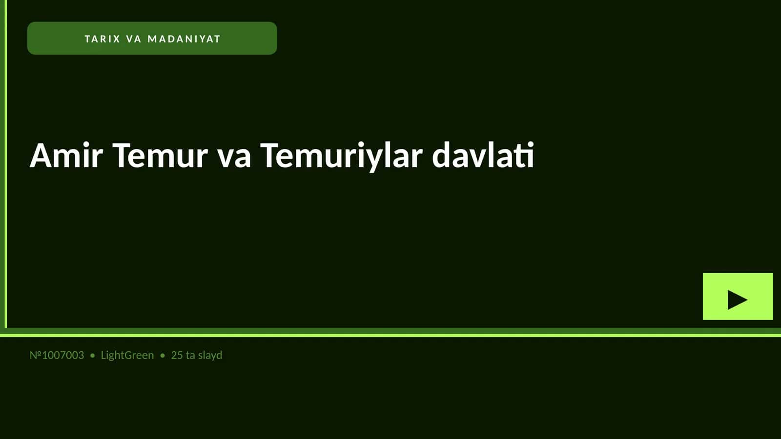 Amir Temur va Temuriylar davlati
