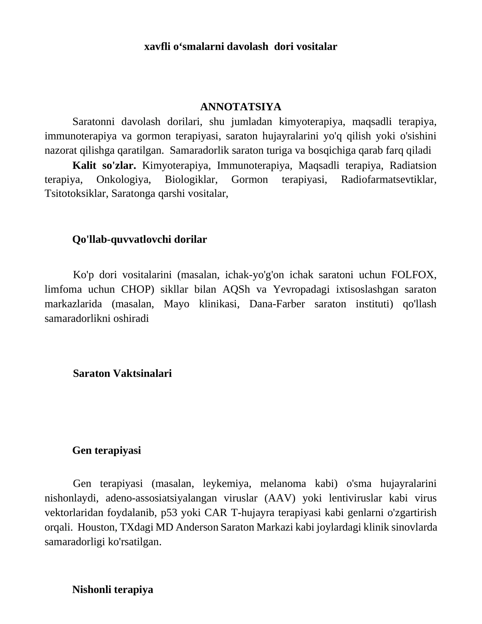 Davolash dorilari