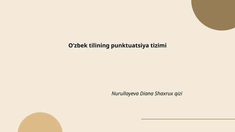 Oʻzbek tilining punktuatsiya tizimi