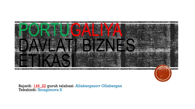 Portugaliya davlati biznes etikasi