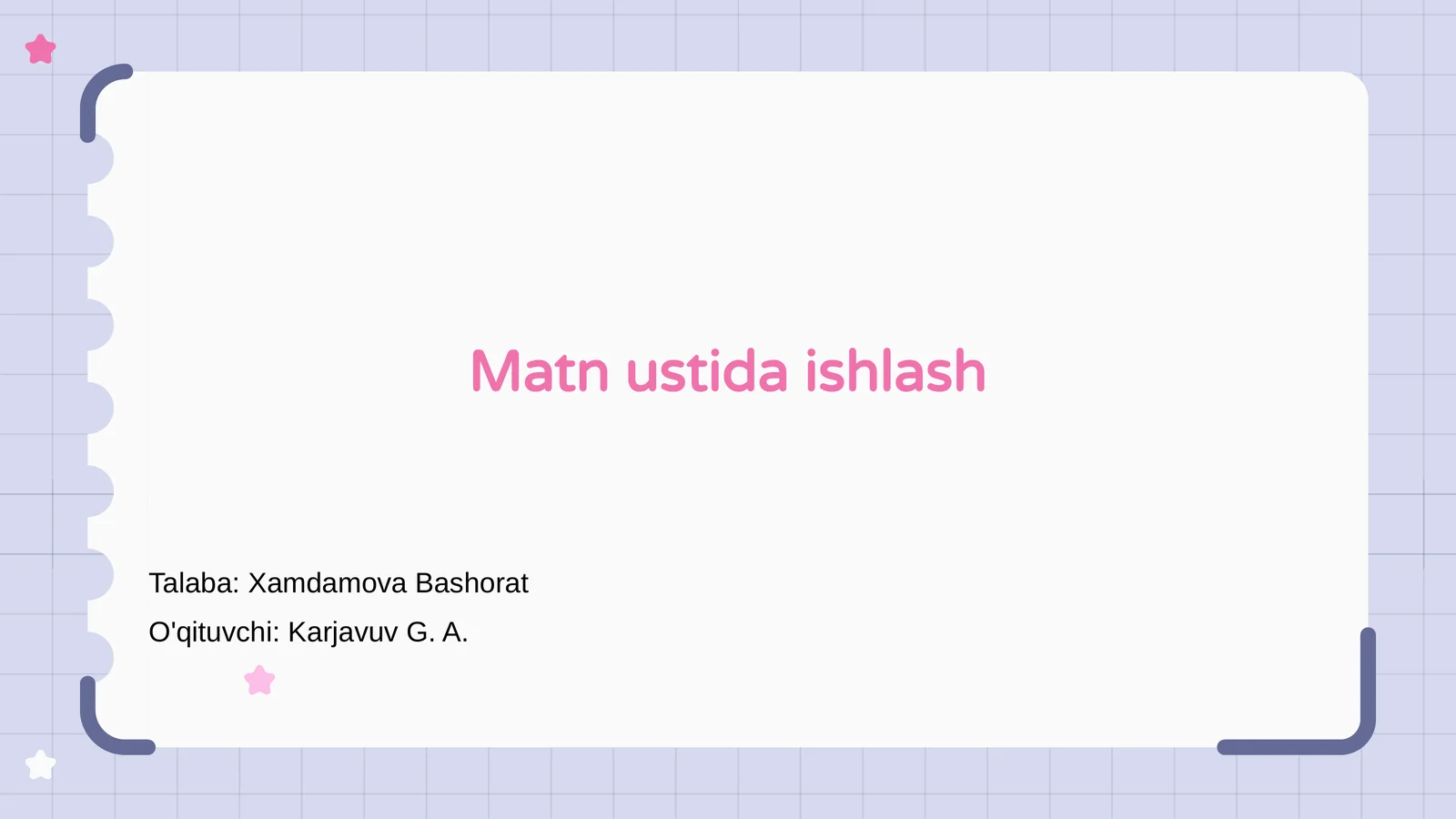 Matn ustida ishlash