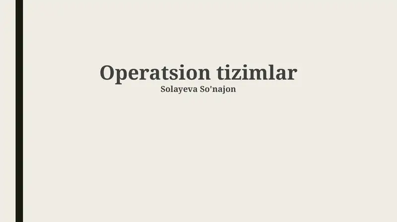 Operatsion tizimlar