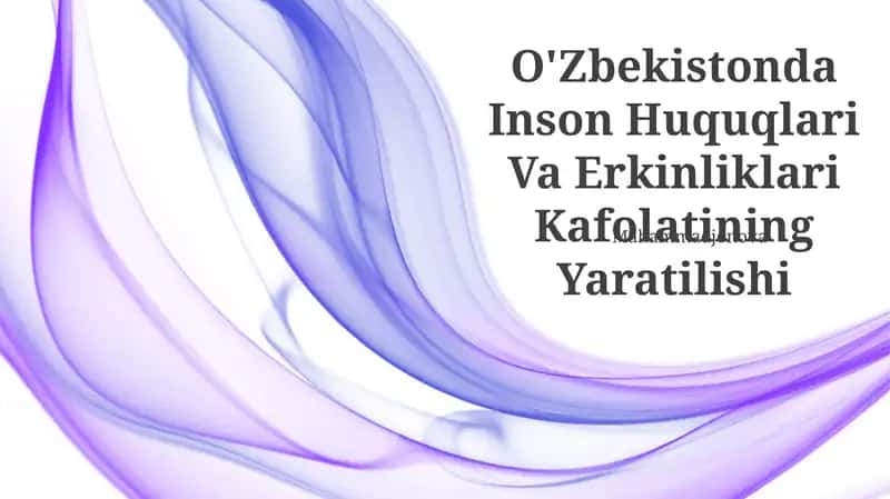 O'Zbekistonda Inson Huquqlari Va Erkinliklari Kafolatining Yaratilishi