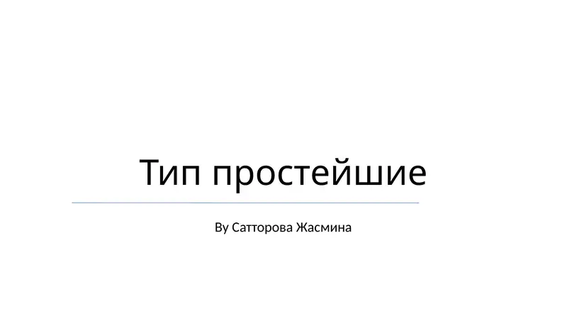 Тип простейшие
