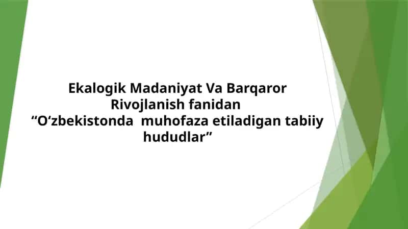 O‘zbekistonda  muhofaza etiladigan tabiiy hududlar