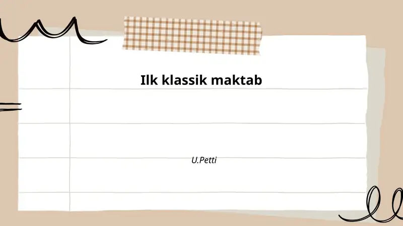 Ilk klassik maktab