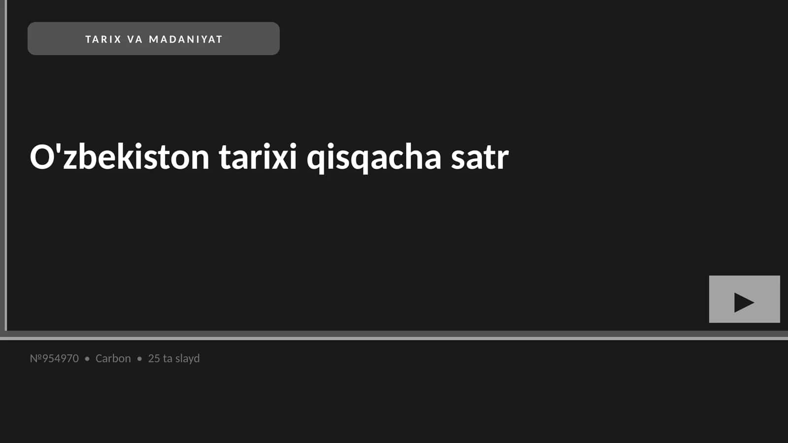 O'zbekiston tarixi qisqacha satr