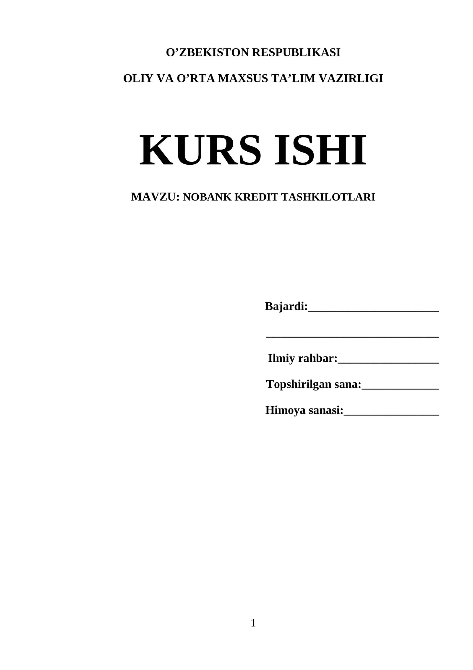NOBANK KREDIT TASHKILOTLARI