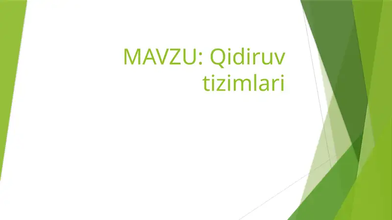 Qidiruv tizimlari