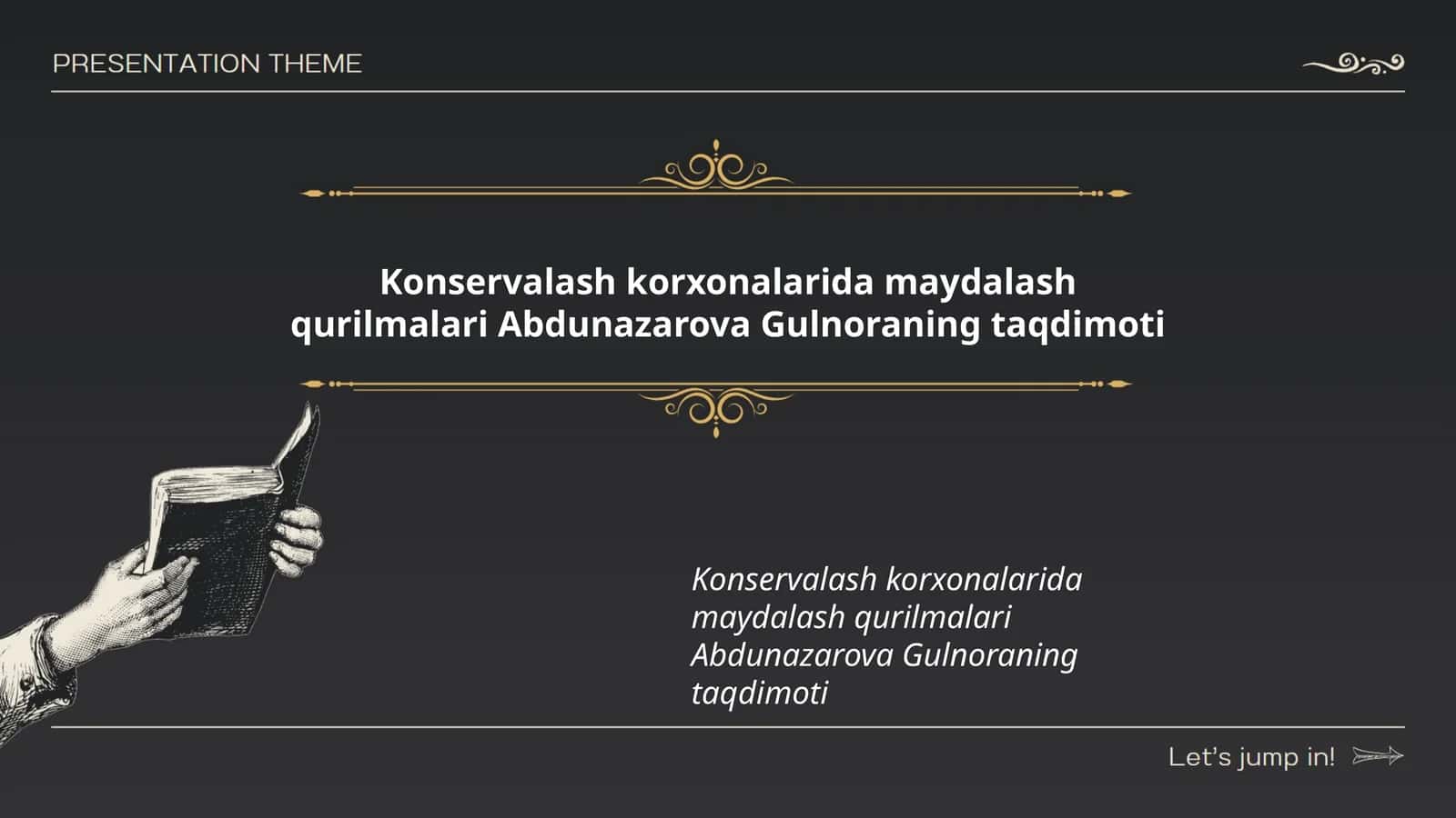 Konservalash korxonalarida maydalash qurilmalari Abdunazarova Gulnoraning taqdimoti