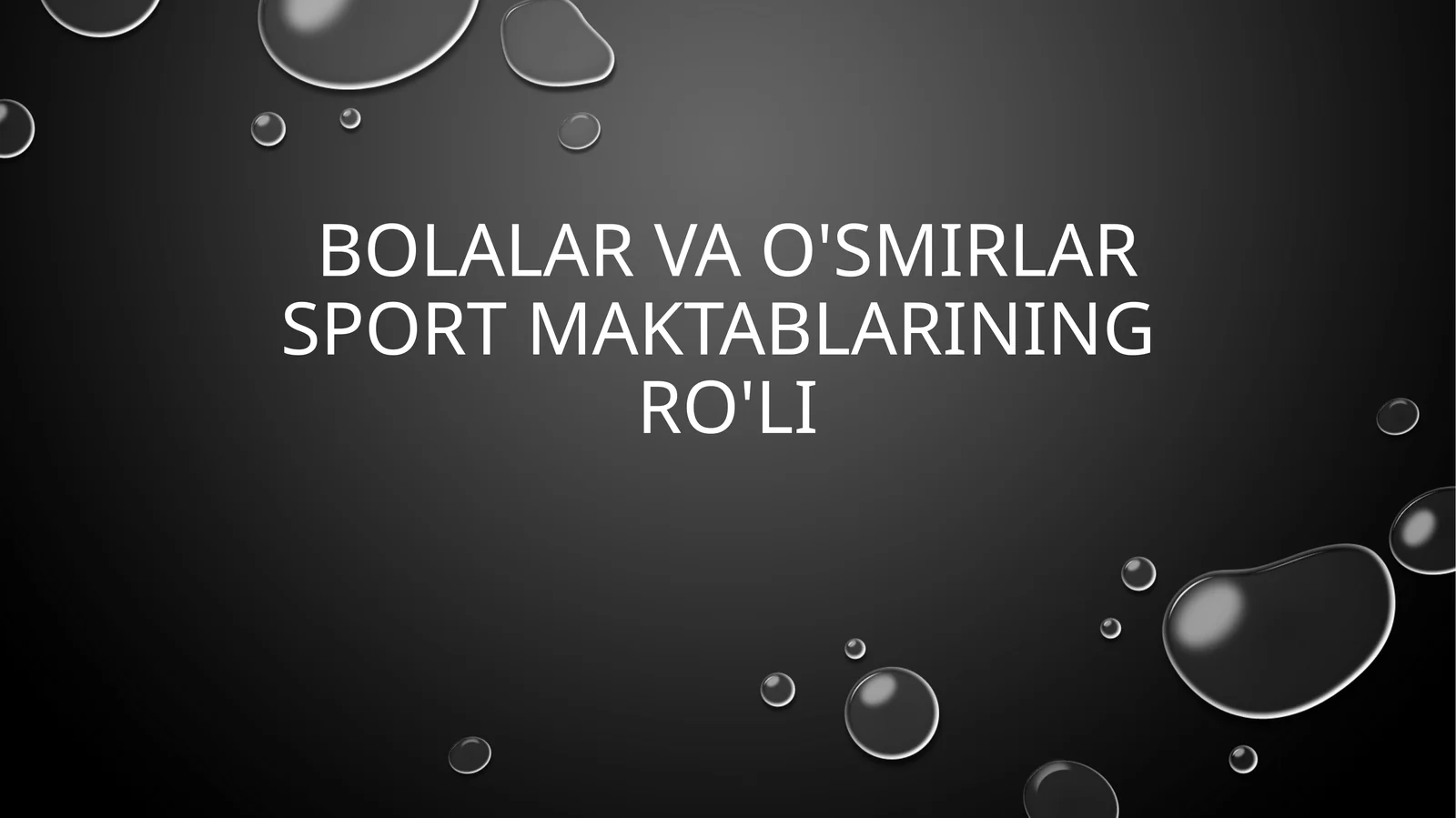 Bolalar va o'smirlar sport maktablarining ro'li