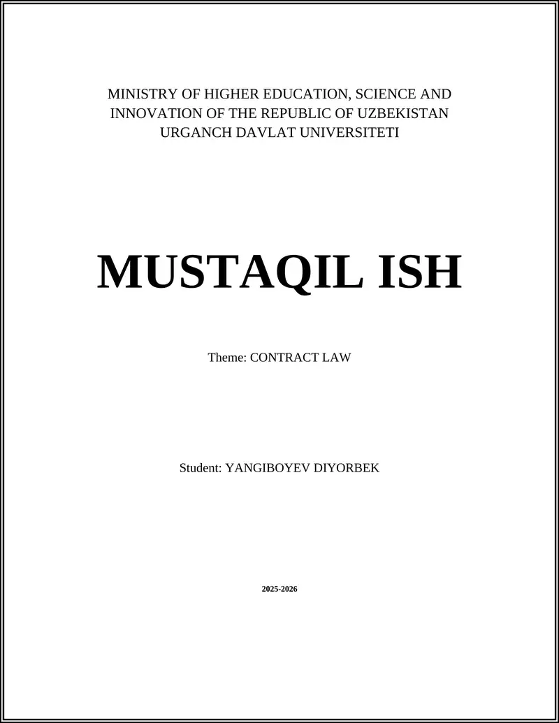 CONTRACT LAW