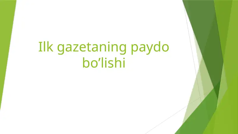 Ilkgazetaningpaydobo’lishi