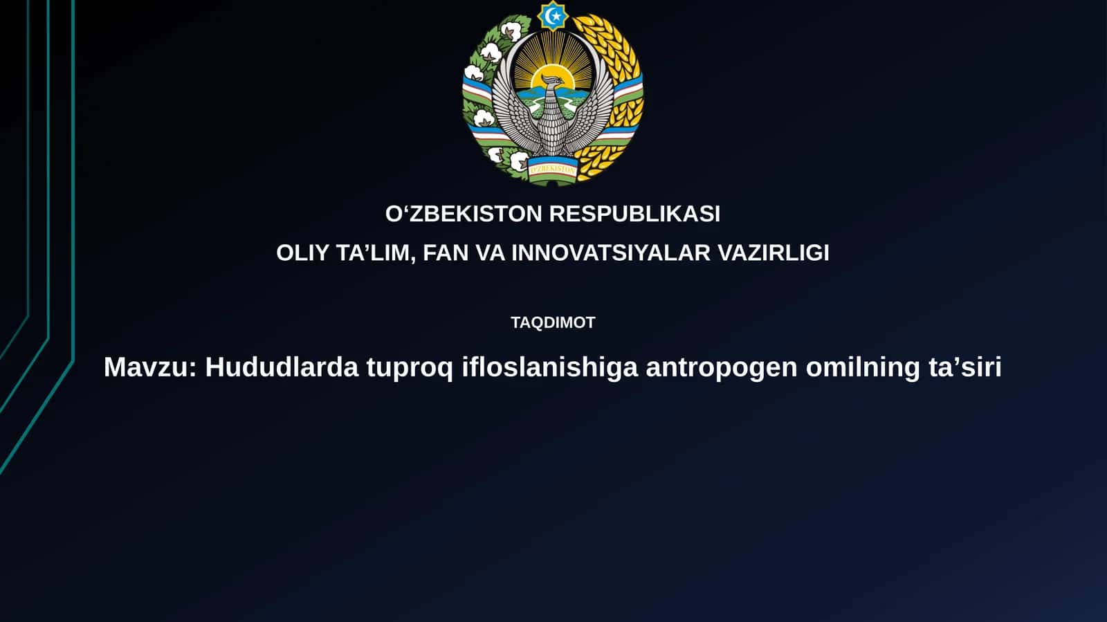Antropogen omil va tuproq ifloslanishi tushunchasi