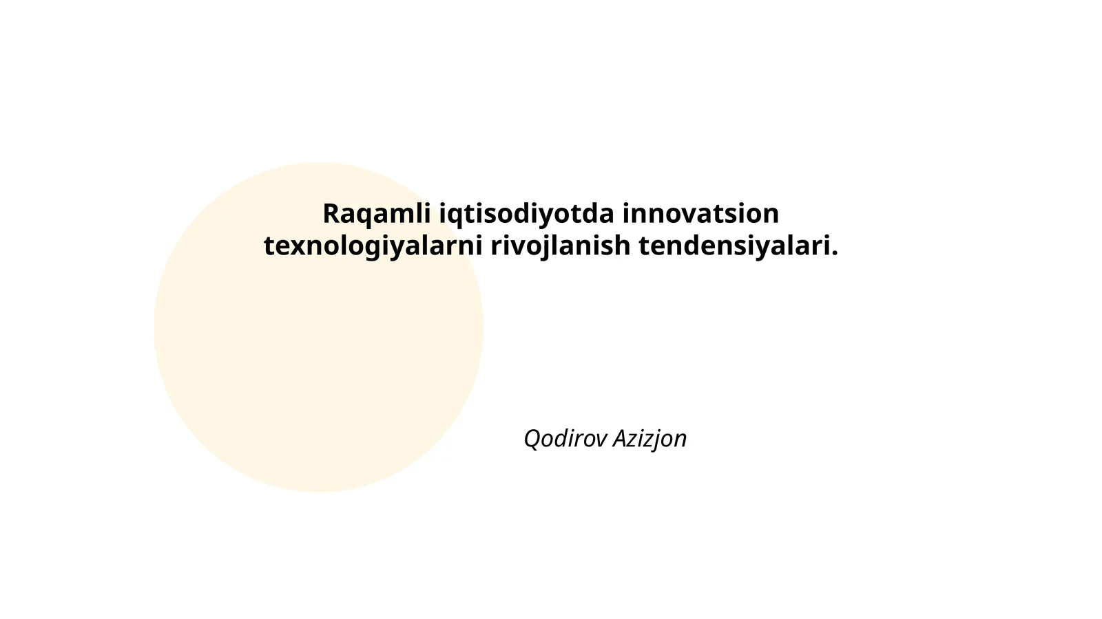 Sun'iy intellekt va mashinaviy o'qitish