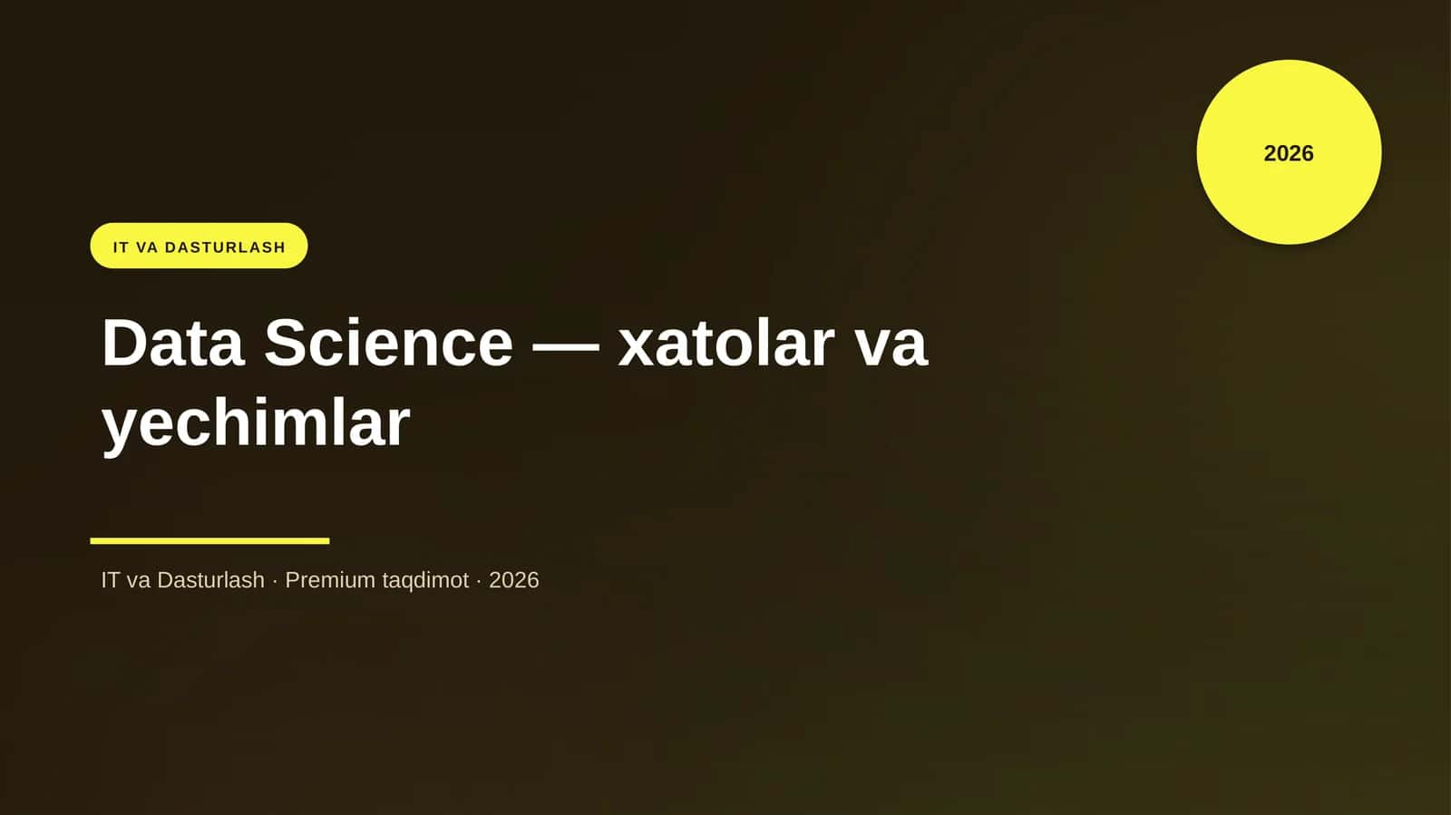 Data Science — Xatolar va Yechimlar