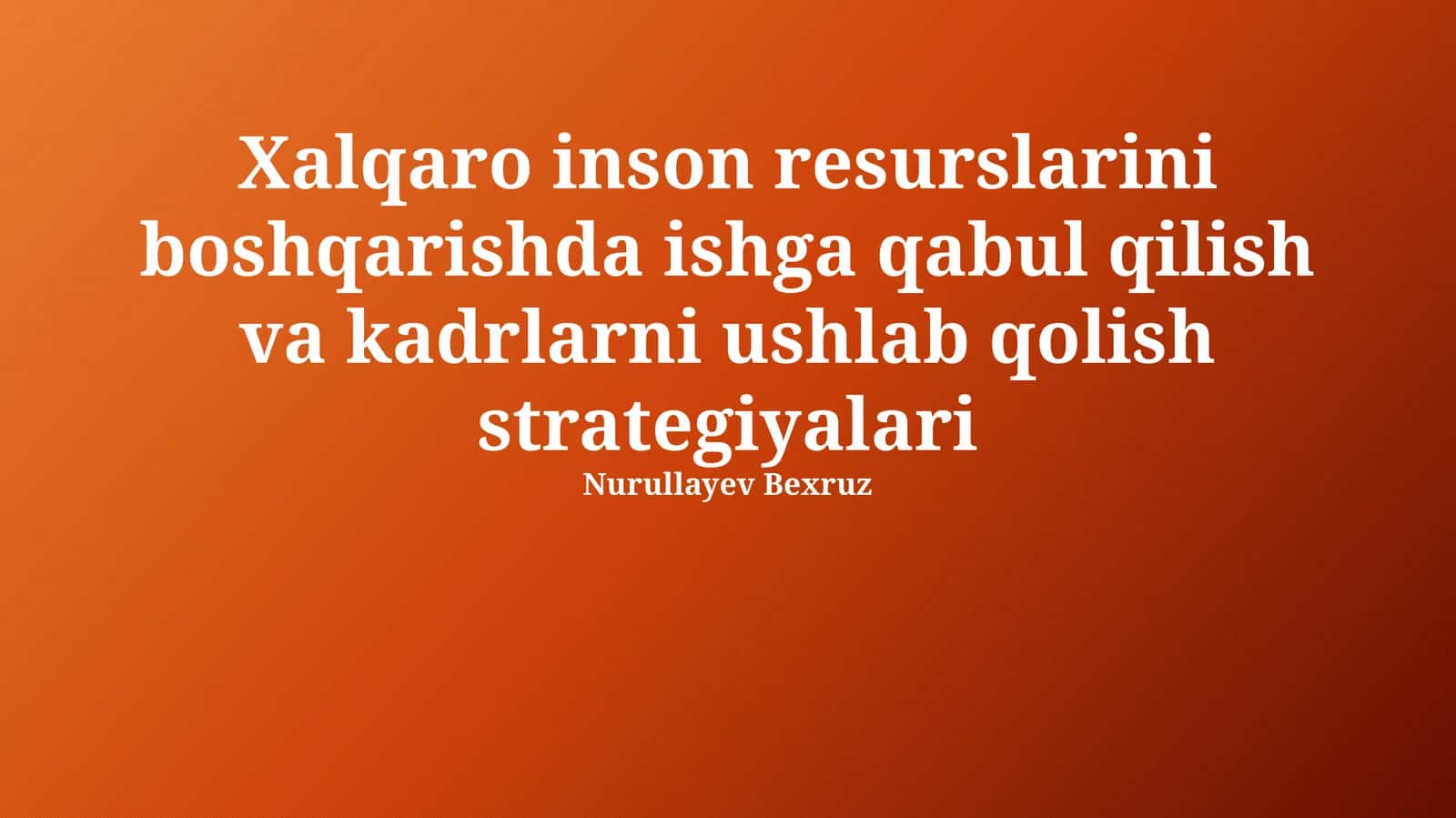 Global ishchi kuchi tendentsiyalari