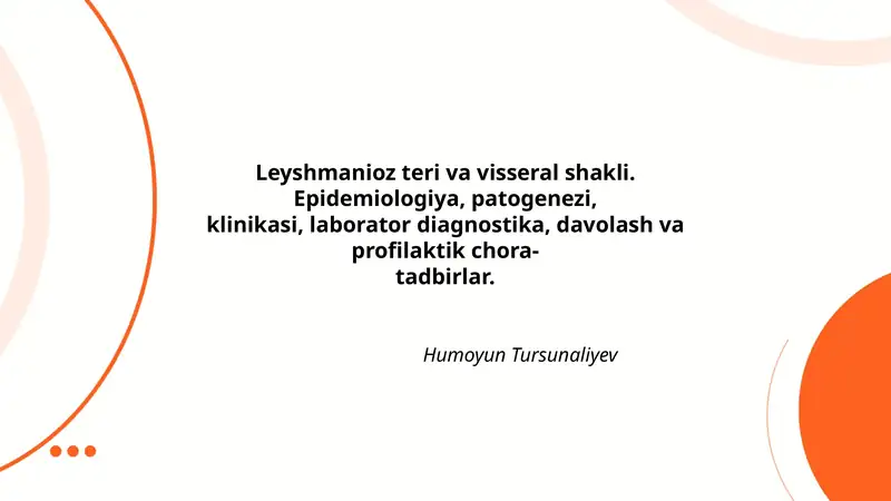 Leyshmanioz teri va visseral shakli