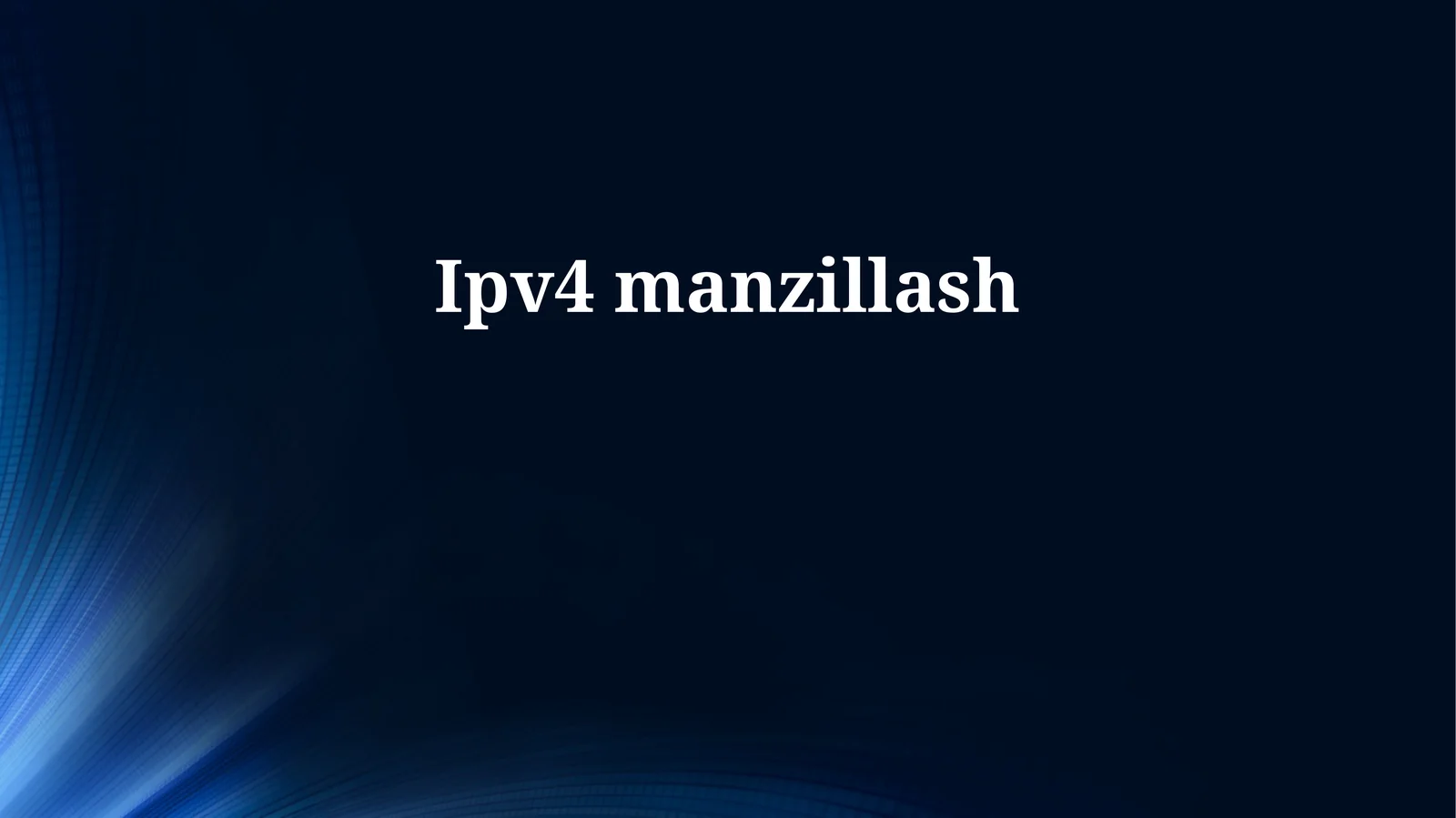 Ipv4 manzillash