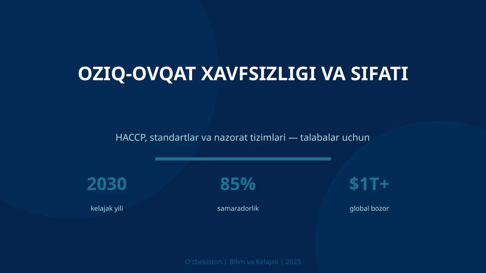 OZIQ-OVQAT XAVFSIZLIGI VA SIFATI