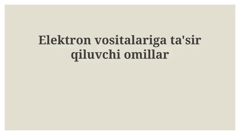 Elektron qurilmalar