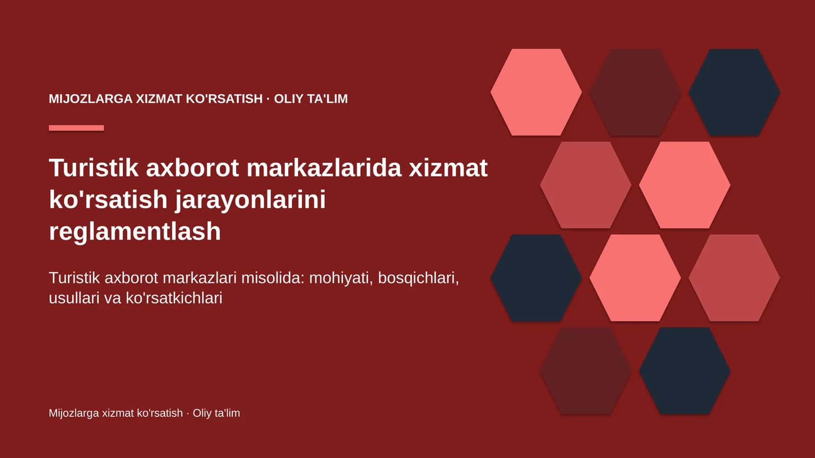 turistik axborot markazlarida xizmat ko'rsatish jarayonlarini reglamentlash 6717