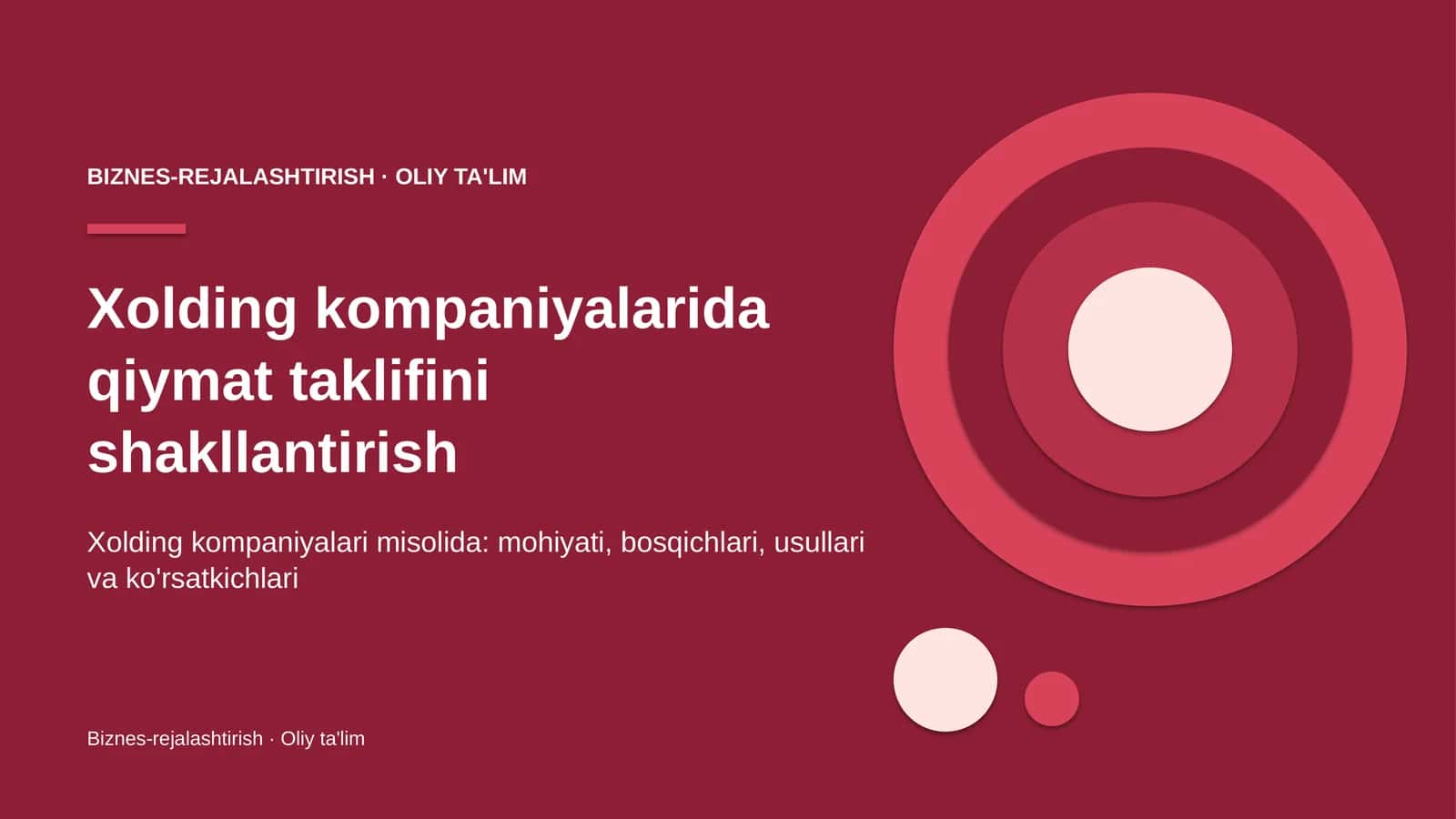 xolding kompaniyalarida qiymat taklifini shakllantirish 7206