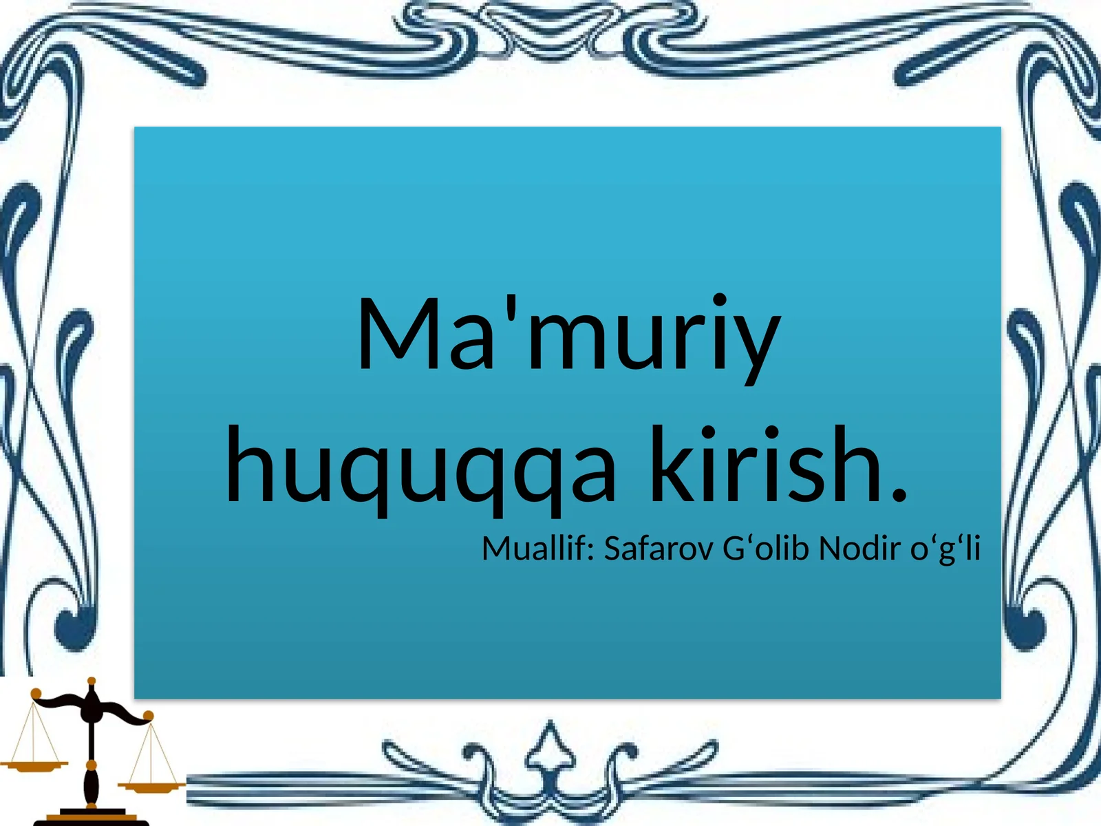 Ma’muriy huquq qarish