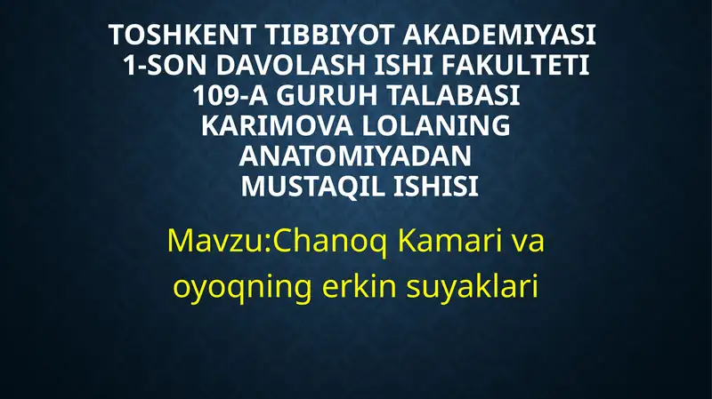 oyoq suyaklari anatomiyasi