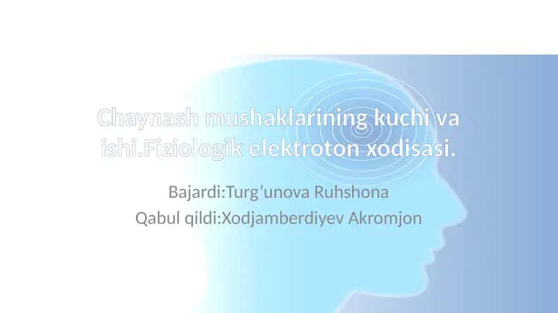 Chaynash Mushaklarining Kuchi va Ishi