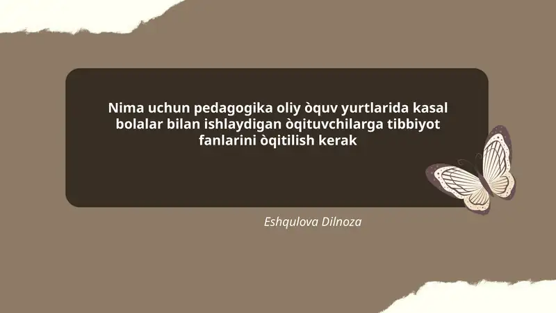 Òqituvchilarga tibbiyot fanlarini òqitish
