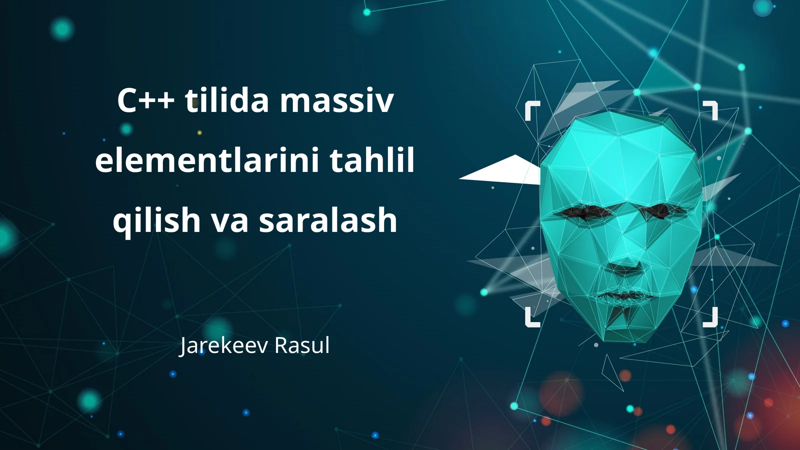 C++ tilida massiv elementlarini tahlil qilish va saralash